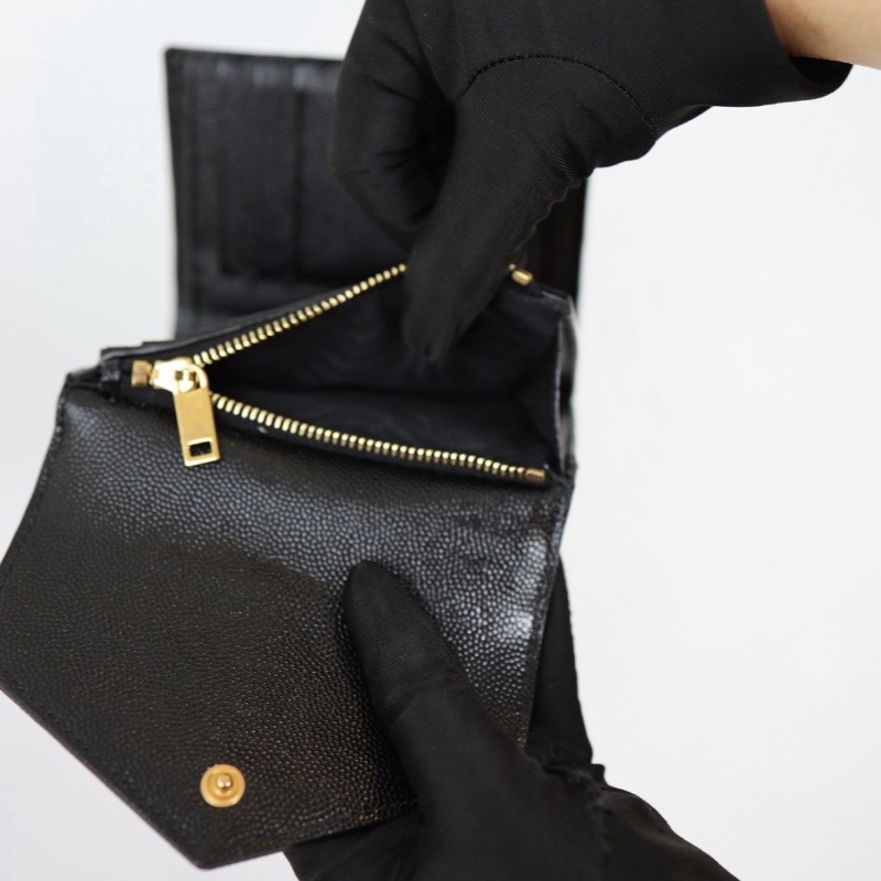 二手Ysl 經典短夾 淡金釦-13