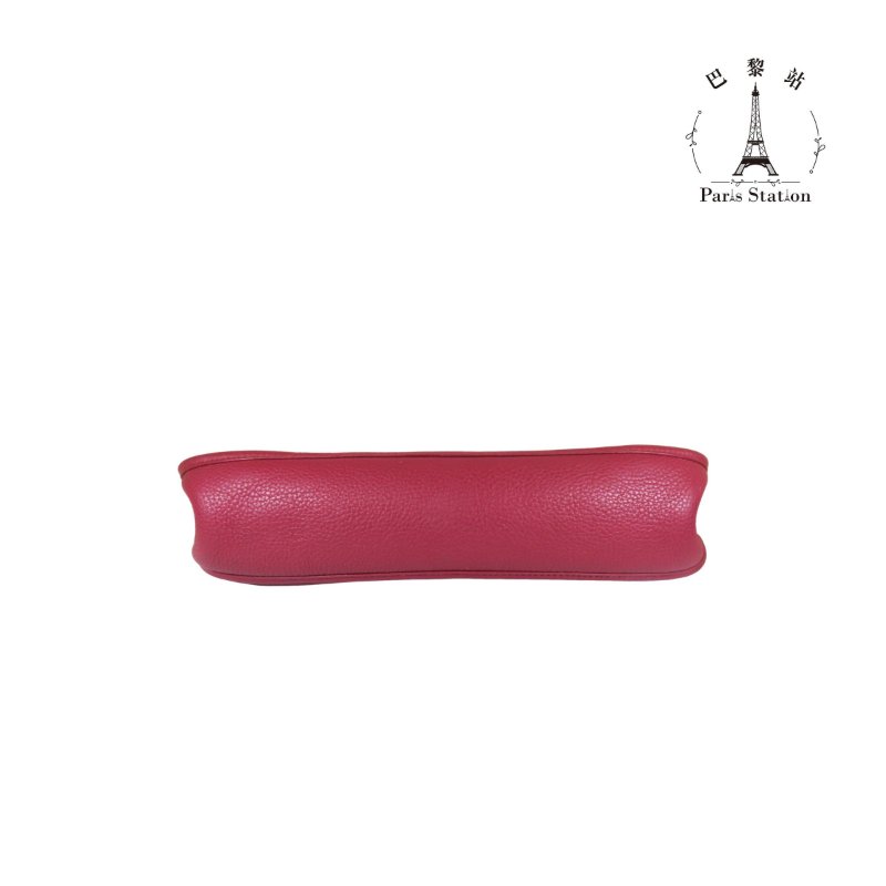 【巴黎站二手名牌專賣店】＊現貨＊HERMES 愛馬仕 真品＊🄾刻Evelyne 29 酒紅色皮革銀釦肩背斜背包-2