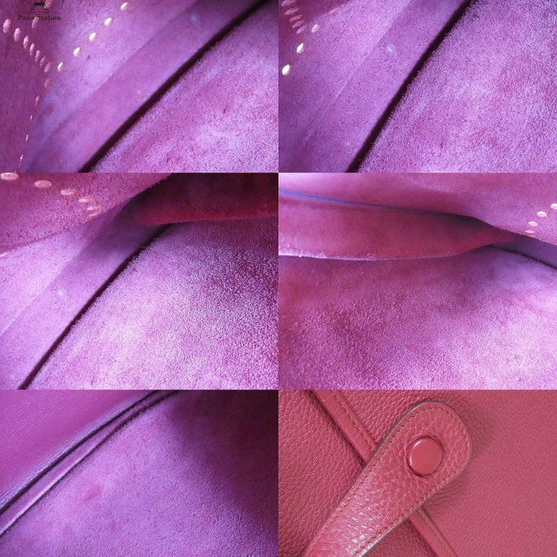 【巴黎站二手名牌專賣店】＊現貨＊HERMES 愛馬仕 真品＊🄾刻Evelyne 29 酒紅色皮革銀釦肩背斜背包-7