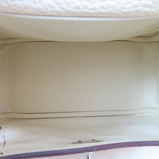 【巴黎站二手名牌專賣店】＊現貨＊HERMES 愛馬仕 真品＊W刻奶昔白銀釦MINI LINDY手提肩背包-3