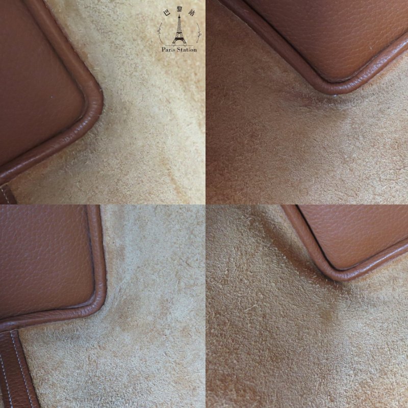 【巴黎站二手名牌專賣店】＊現貨＊HERMES 愛馬仕 真品＊A刻 PICOTIN 18 GOLD棕皮革金釦手提包 菜籃子-7