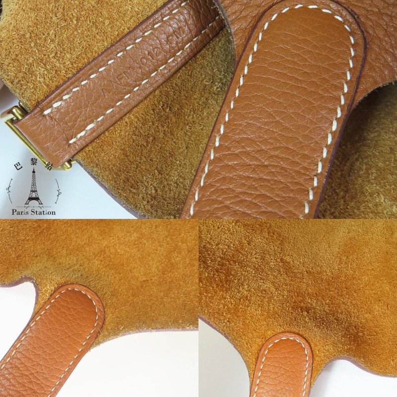 【巴黎站二手名牌專賣店】＊現貨＊HERMES 愛馬仕 真品＊A刻 PICOTIN 18 GOLD棕皮革金釦手提包 菜籃子-8