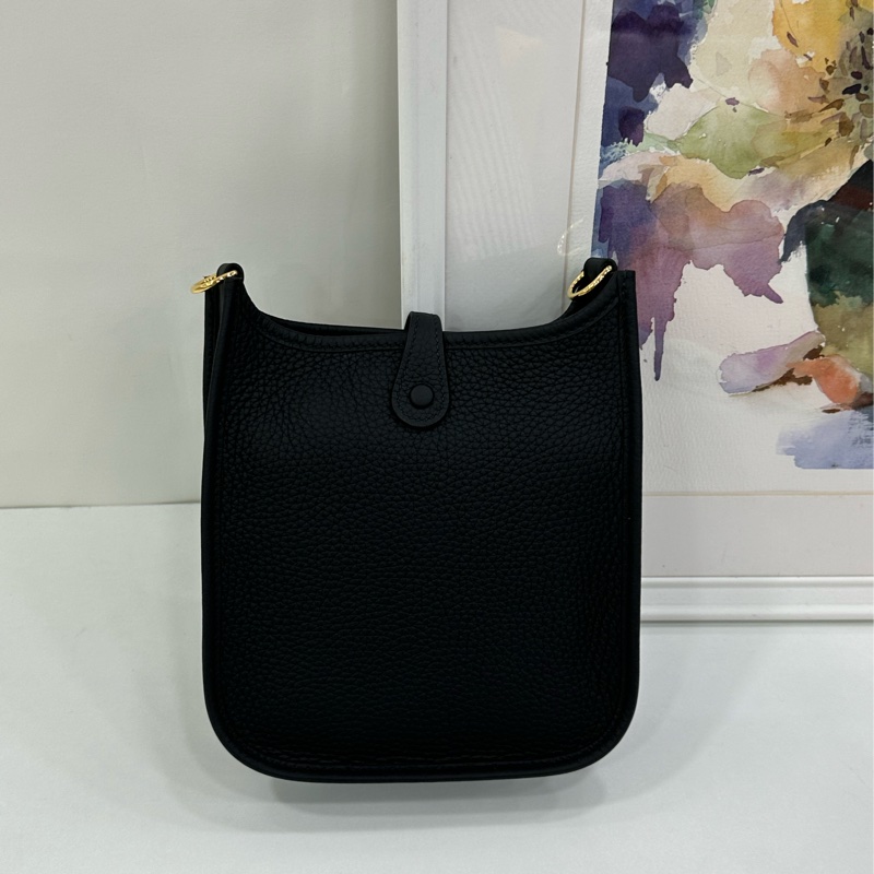 Hermes 愛馬仕 黑金mini evelyne mini 伊芙琳 W刻 全新有購證-2