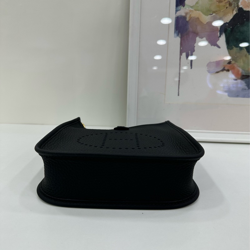 Hermes 愛馬仕 黑金mini evelyne mini 伊芙琳 W刻 全新有購證-5
