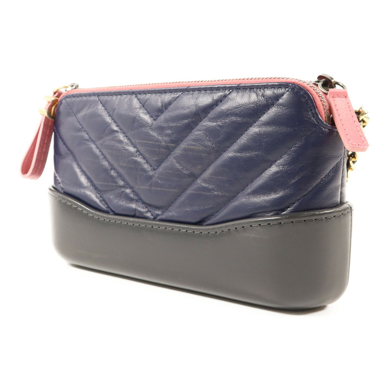 CHANEL 牛皮皮革Gabrielle Wallet On Chain鏈帶肩背袋-2