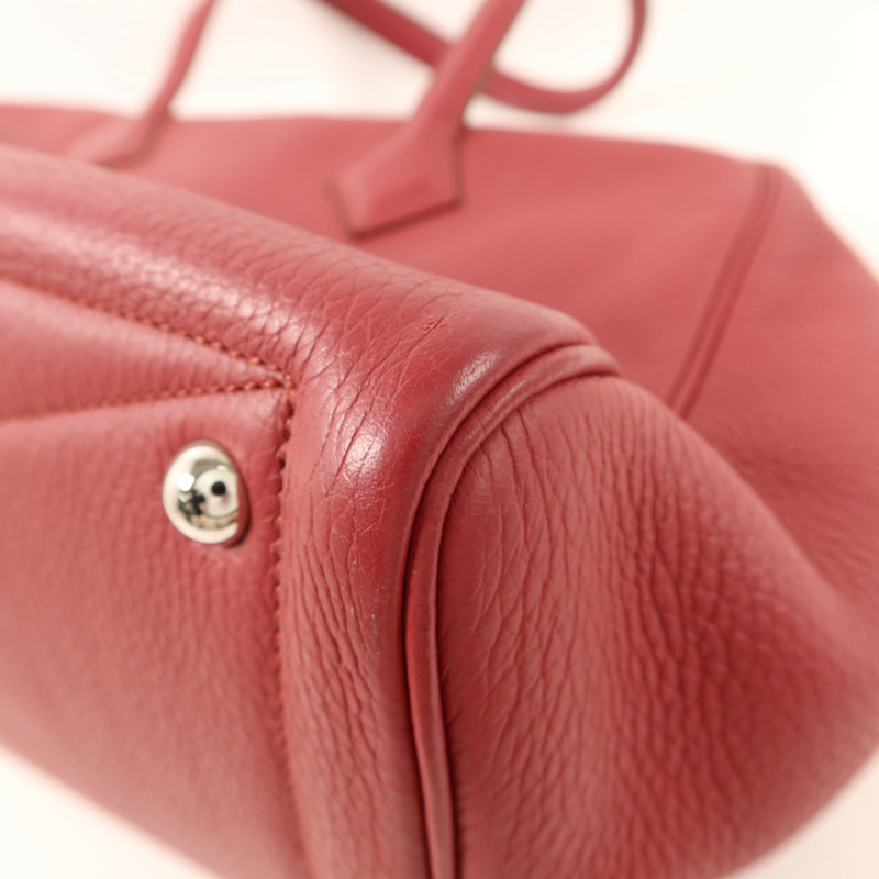 HERMES Clemence皮革Victoria銀扣手挽袋Rubis-14