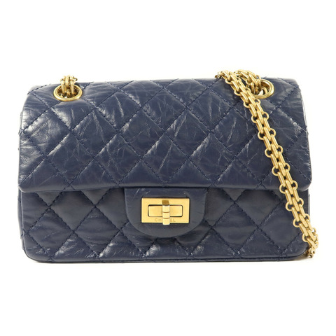 CHANEL 牛皮皮革2.55金扣鏈帶肩背袋