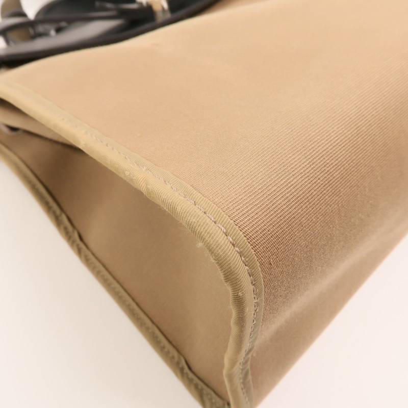 HERMES 帆布Herbag PM銀扣手挽肩背兩用袋Etoupe-13