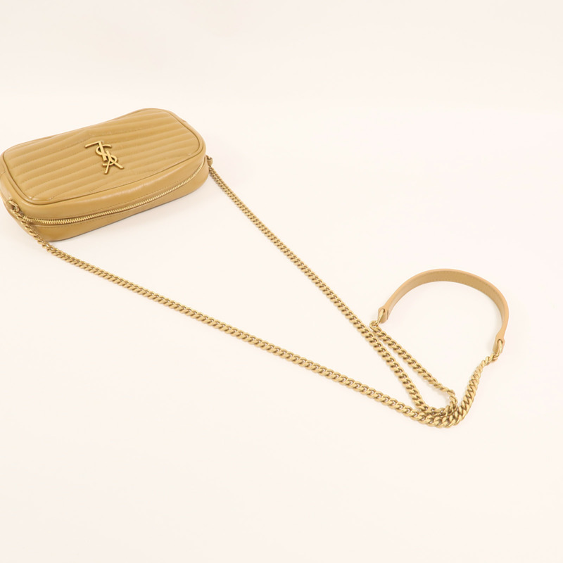 SAINT LAURENT 牛皮皮革Chain Shoulder金扣鏈帶肩背袋-7