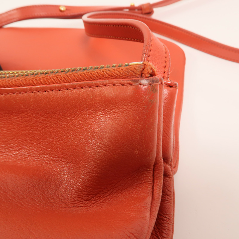 CELINE 羊皮皮革Trio Large金扣肩背袋-15