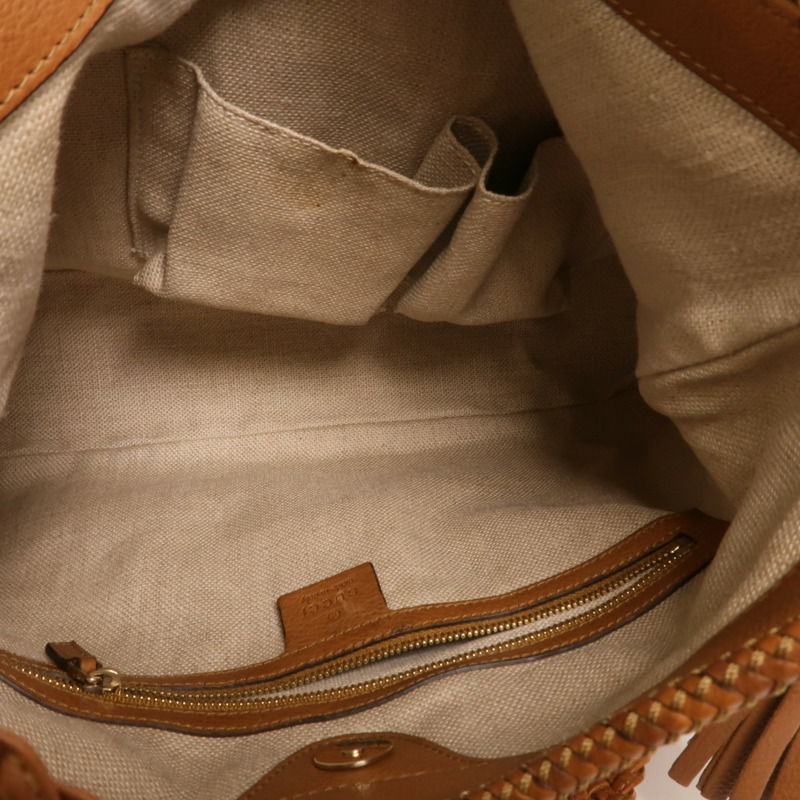 GUCCI 帆布Marrkech GG Hobo金扣肩背袋-4