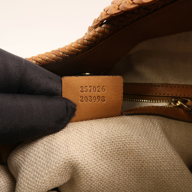 GUCCI 帆布Marrkech GG Hobo金扣肩背袋-6