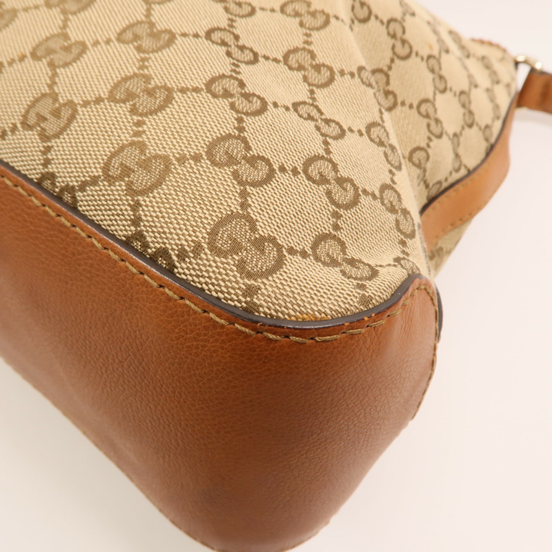 GUCCI 帆布Marrkech GG Hobo金扣肩背袋-10