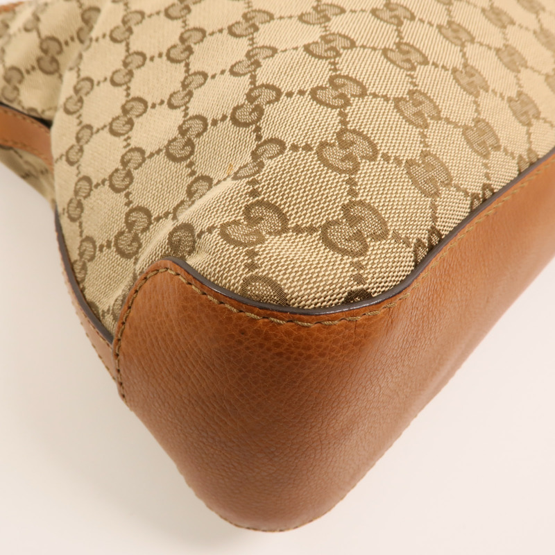 GUCCI 帆布Marrkech GG Hobo金扣肩背袋-11