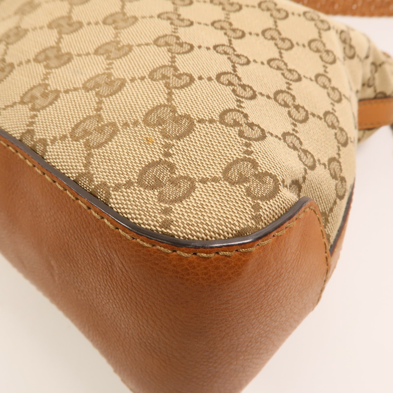 GUCCI 帆布Marrkech GG Hobo金扣肩背袋-12