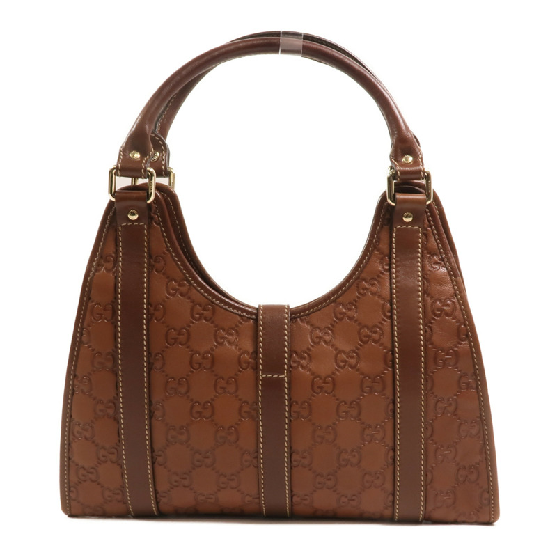 GUCCI 牛皮皮革Shoulder Bag銀扣肩背袋-1