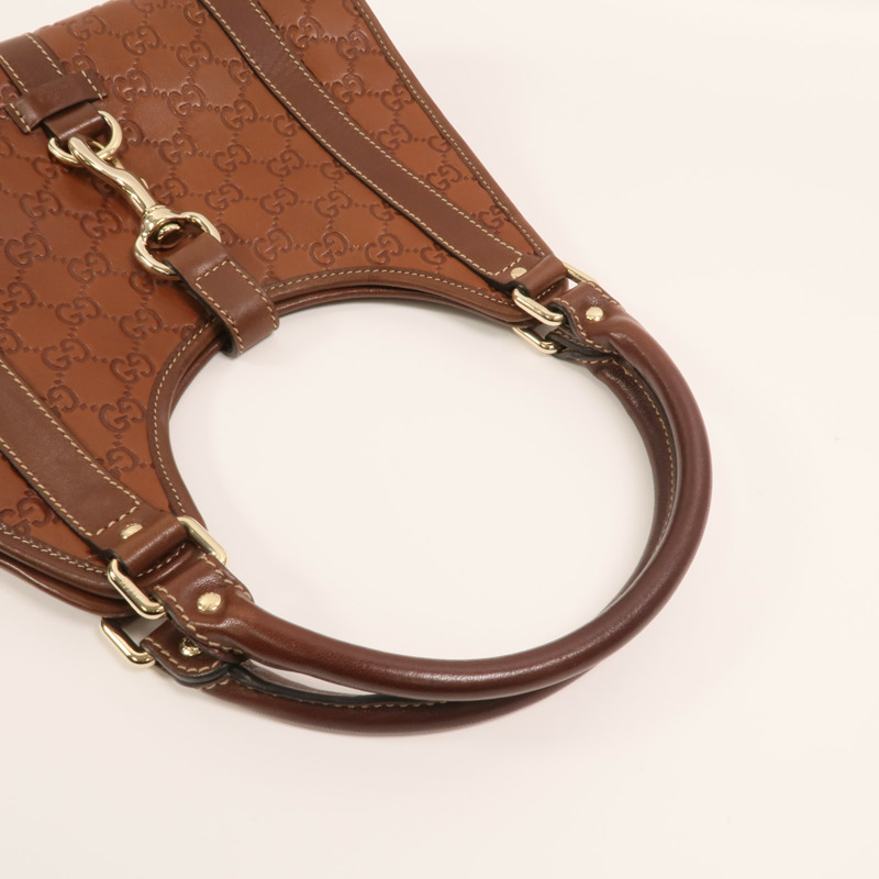 GUCCI 牛皮皮革Shoulder Bag銀扣肩背袋-7