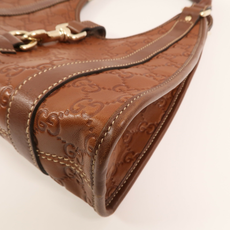 GUCCI 牛皮皮革Shoulder Bag銀扣肩背袋-8