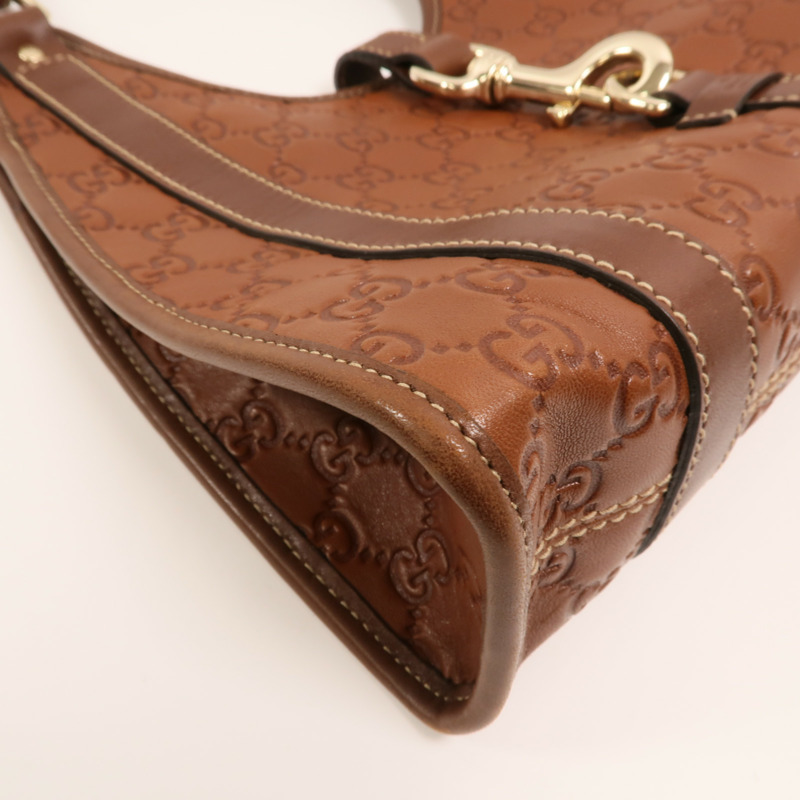 GUCCI 牛皮皮革Shoulder Bag銀扣肩背袋-9