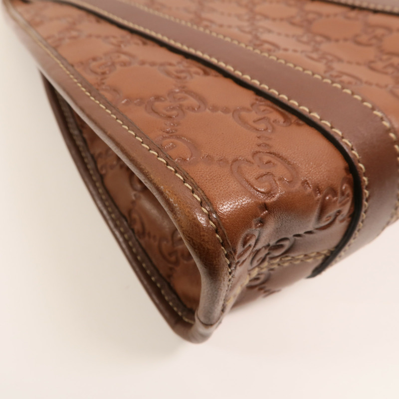 GUCCI 牛皮皮革Shoulder Bag銀扣肩背袋-11