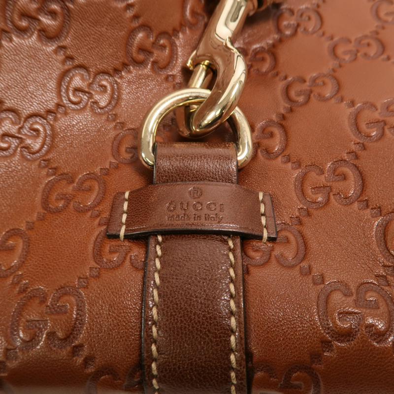 GUCCI 牛皮皮革Shoulder Bag銀扣肩背袋-12