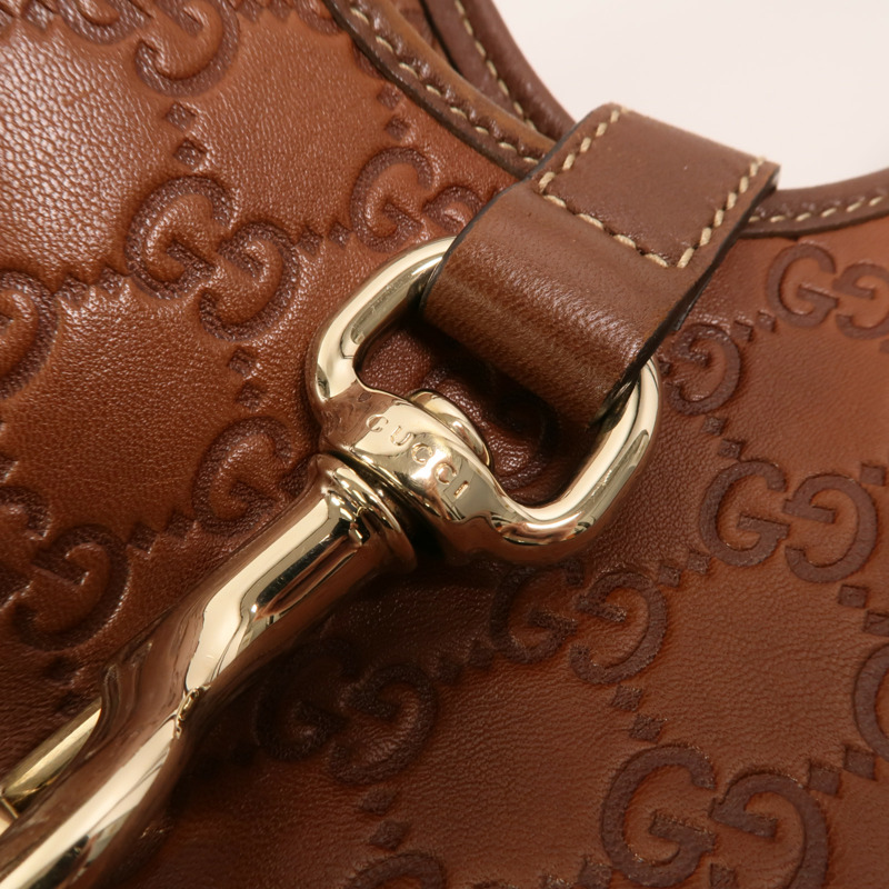 GUCCI 牛皮皮革Shoulder Bag銀扣肩背袋-13