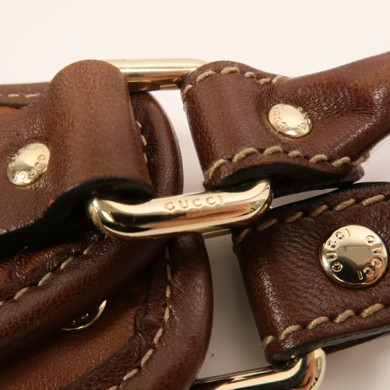 GUCCI 牛皮皮革Shoulder Bag銀扣肩背袋-14