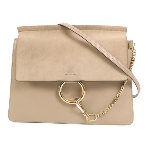 Chloe 牛皮皮革Faye Bag金扣肩背袋