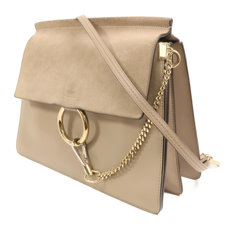 Chloe 牛皮皮革Faye Bag金扣肩背袋-2
