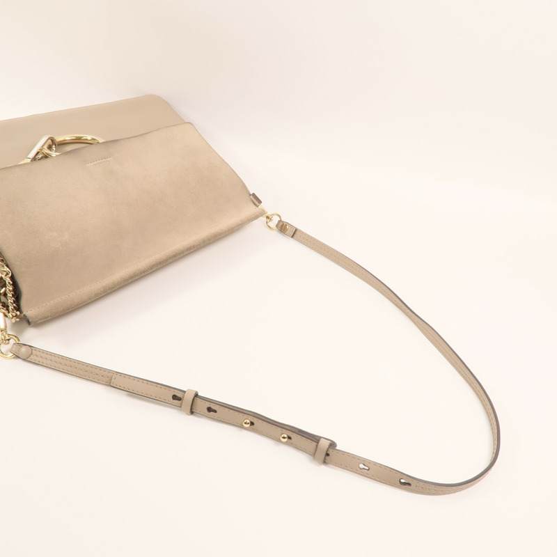 Chloe 牛皮皮革Faye Bag金扣肩背袋-7