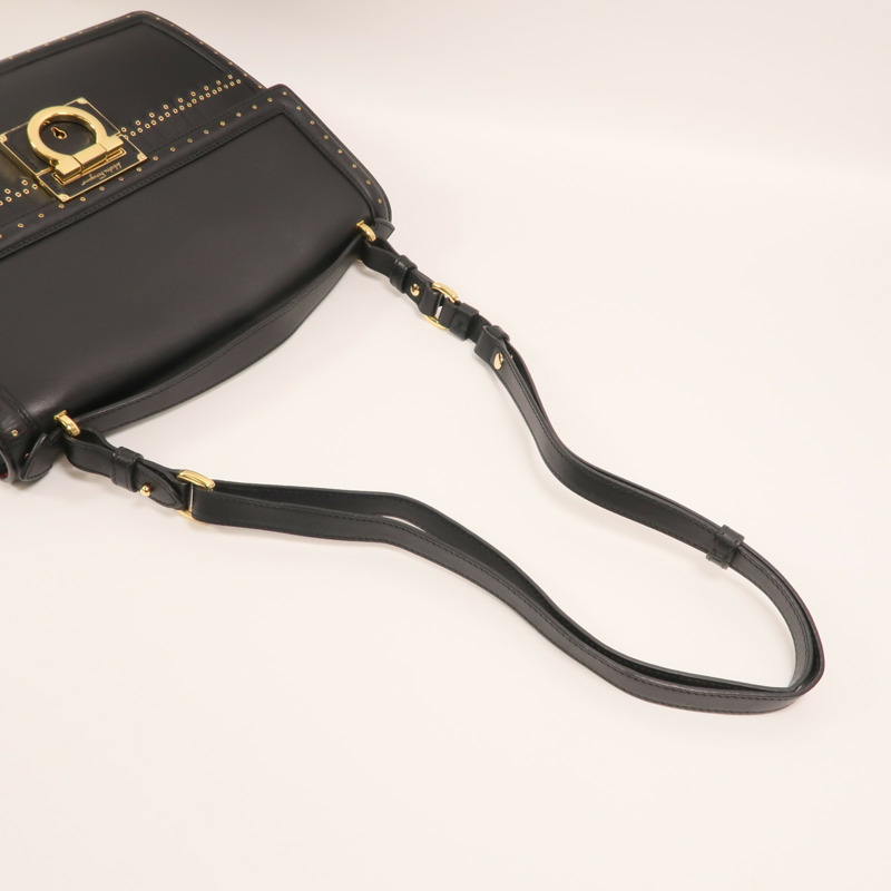 Salvatore Ferragamo 牛皮皮革Shoulder Bag金扣手挽肩背兩用袋-6