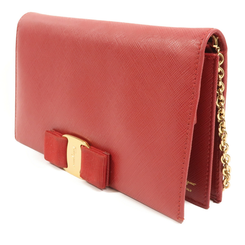 Salvatore Ferragamo 牛皮皮革WOC金扣鏈帶肩背袋-2