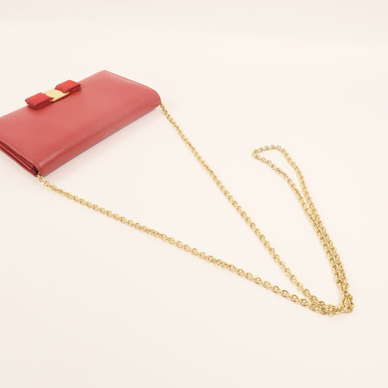 Salvatore Ferragamo 牛皮皮革WOC金扣鏈帶肩背袋-7