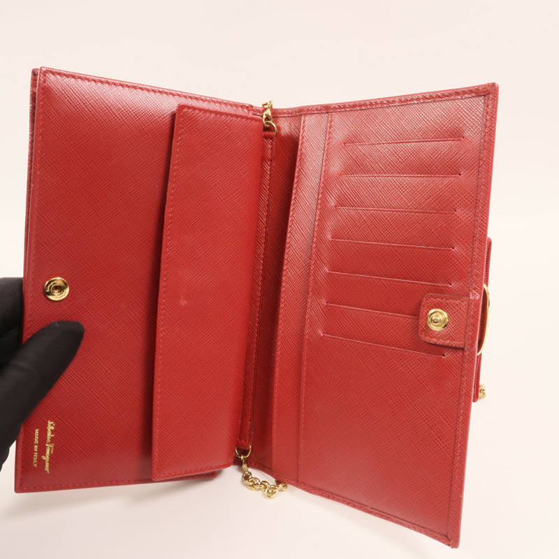 Salvatore Ferragamo 牛皮皮革WOC金扣鏈帶肩背袋-8