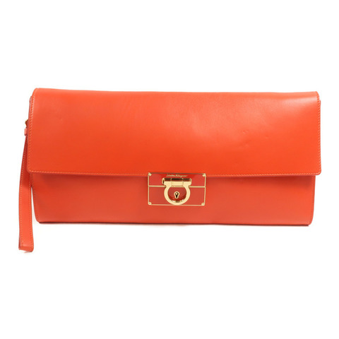 Salvatore Ferragamo 牛皮皮革Clutch Bag金扣手提包