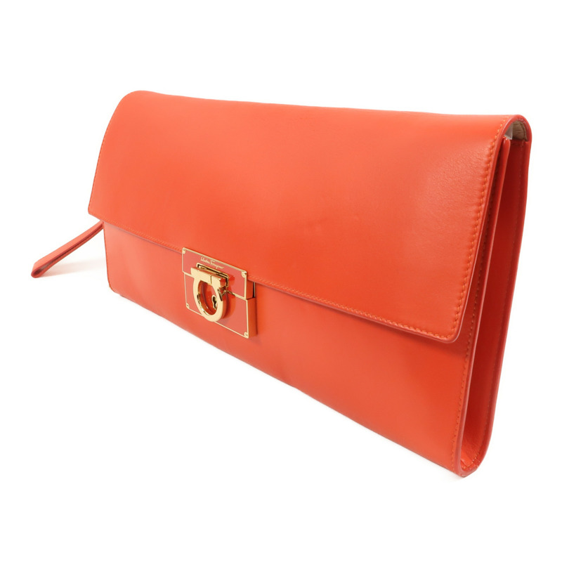 Salvatore Ferragamo 牛皮皮革Clutch Bag金扣手提包-2
