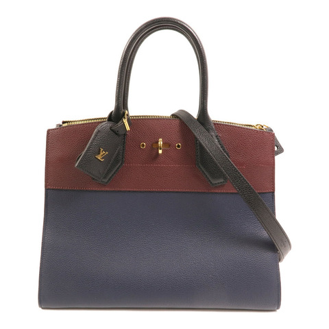 LOUIS VUITTON 牛皮皮革City Steamer MM金扣手挽肩背兩用袋