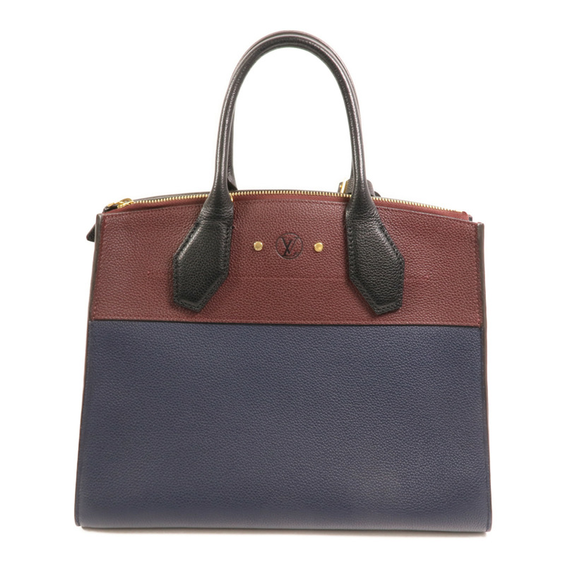 LOUIS VUITTON 牛皮皮革City Steamer MM金扣手挽肩背兩用袋-1