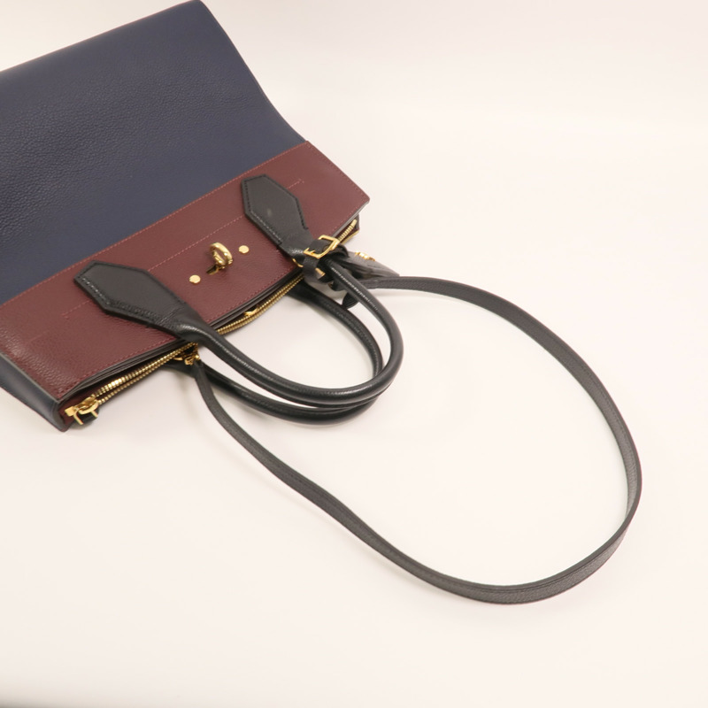 LOUIS VUITTON 牛皮皮革City Steamer MM金扣手挽肩背兩用袋-7