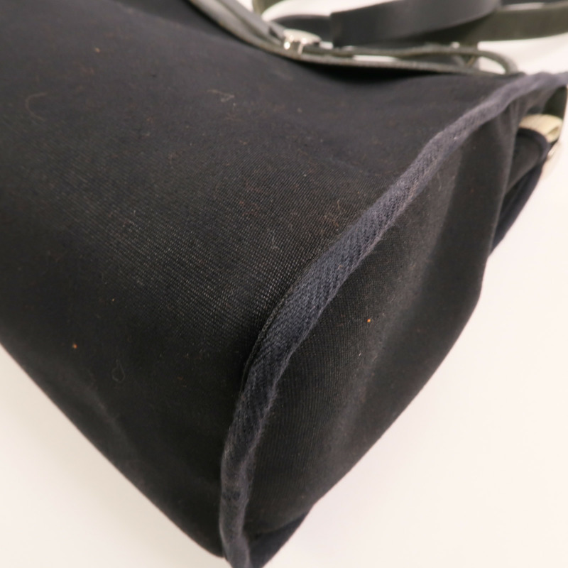HERMES 帆布Herbag 31銀扣手挽肩背兩用袋Noir-10