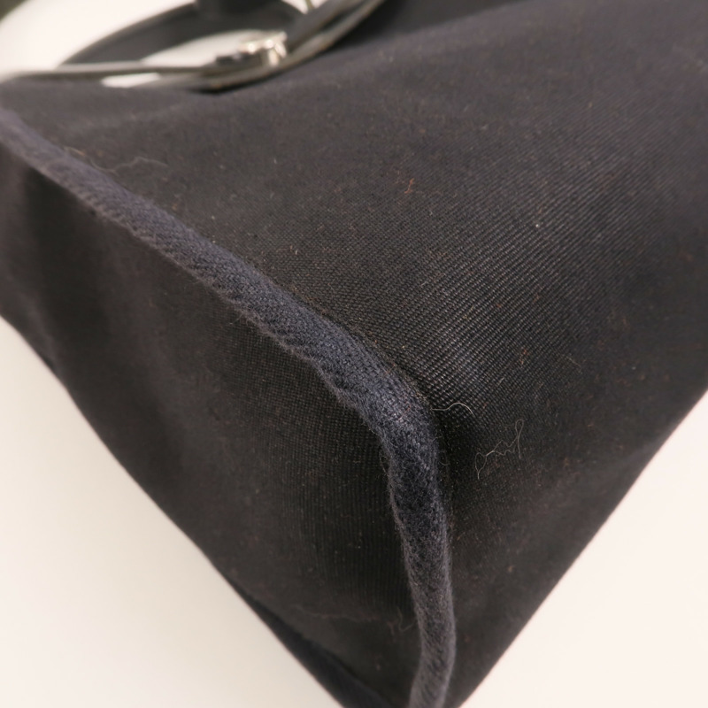 HERMES 帆布Herbag 31銀扣手挽肩背兩用袋Noir-11