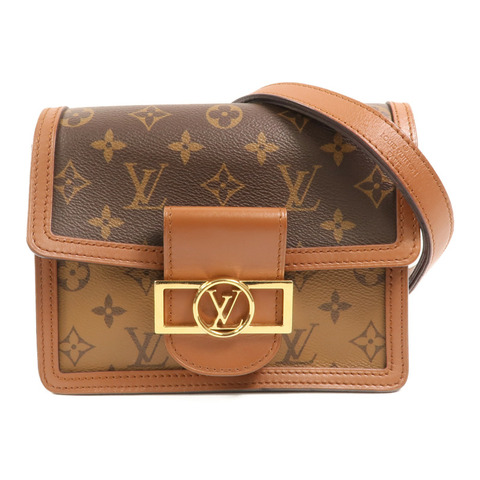 LOUIS VUITTON Monogram Reverse Mini Dauphine金扣肩背袋
