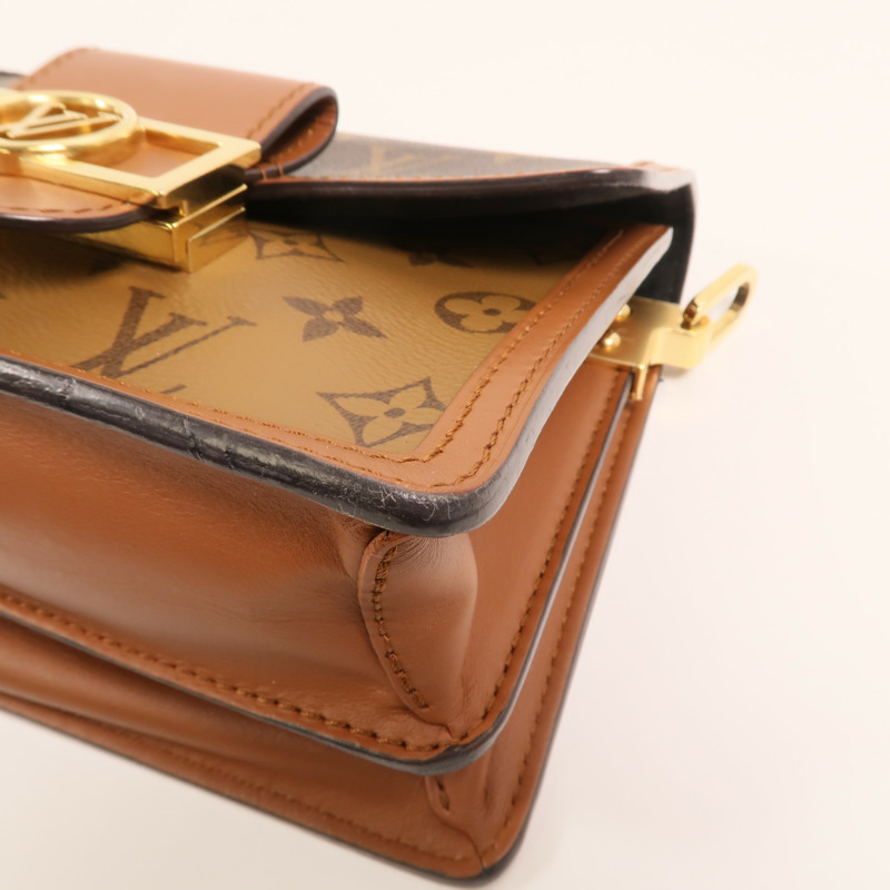 LOUIS VUITTON Monogram Reverse Mini Dauphine金扣肩背袋-8