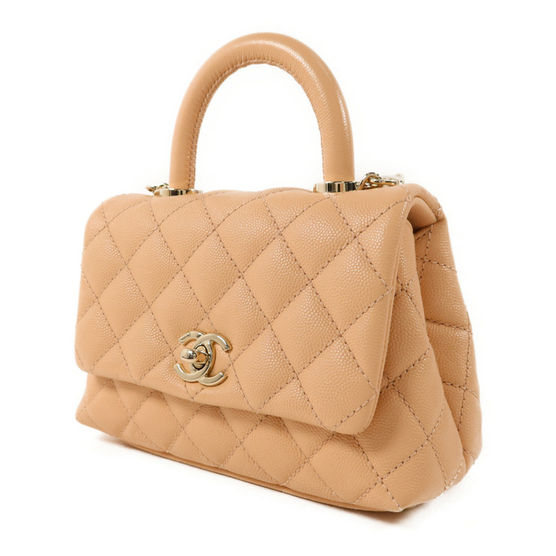 CHANEL 牛皮皮革Coco Handle Mini金扣手挽肩背兩用袋-2