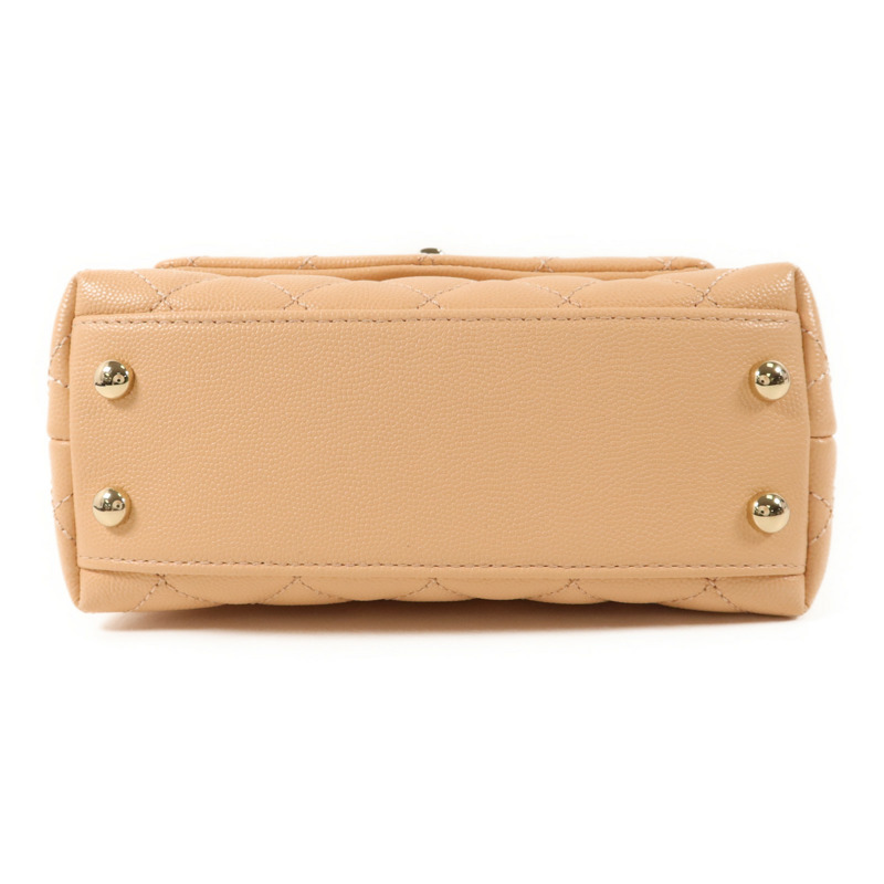 CHANEL 牛皮皮革Coco Handle Mini金扣手挽肩背兩用袋-3