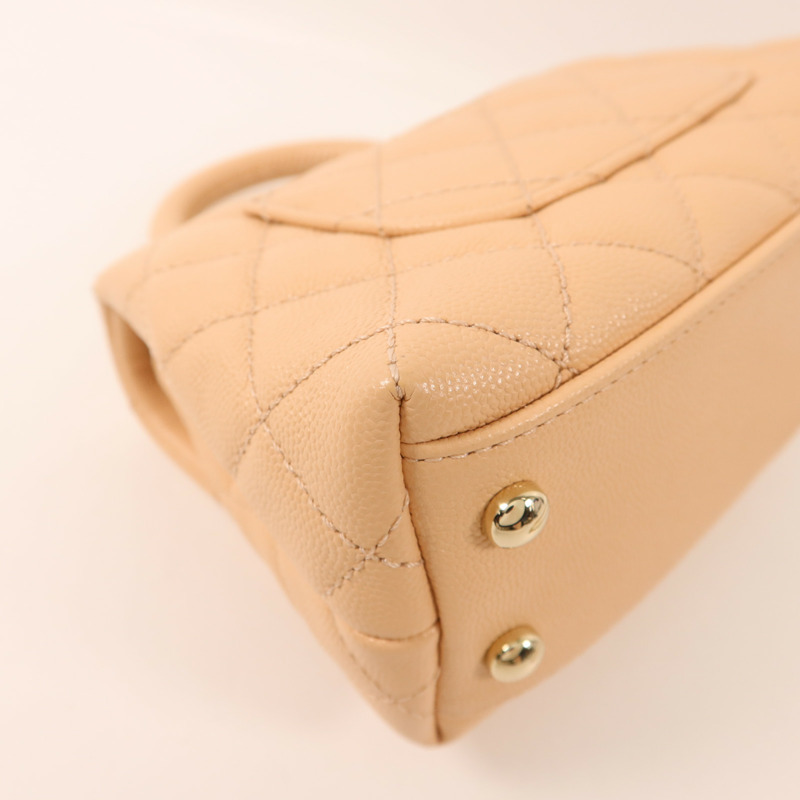 CHANEL 牛皮皮革Coco Handle Mini金扣手挽肩背兩用袋-14