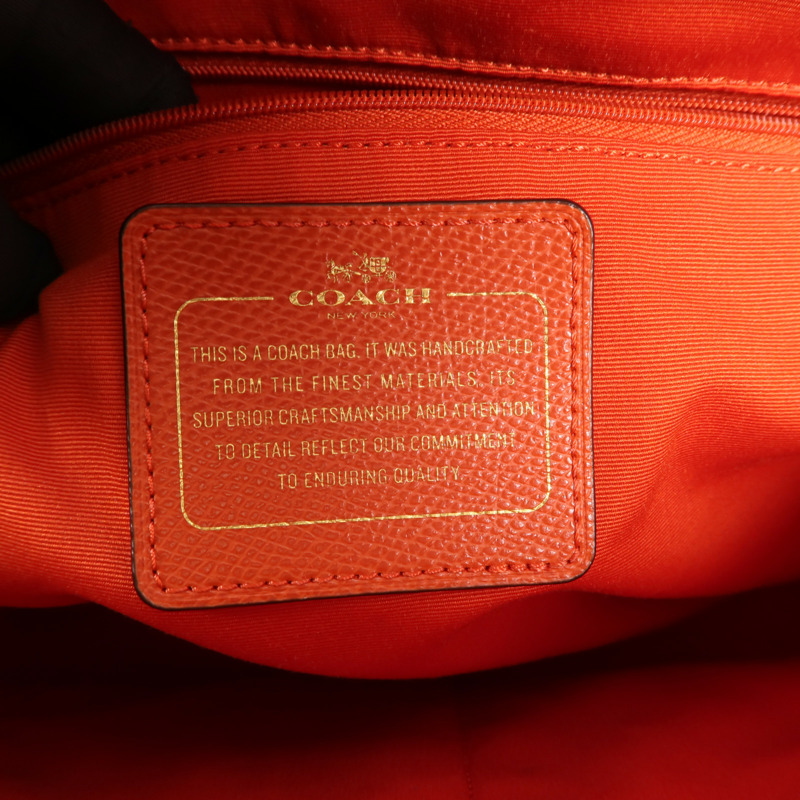 COACH 牛皮皮革Tote Bag金扣手挽袋-5