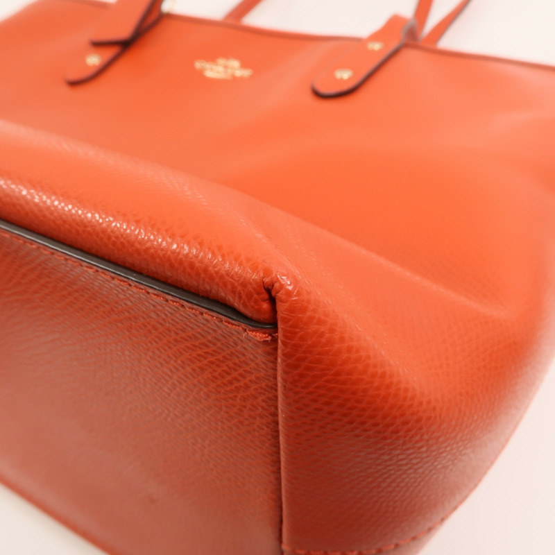 COACH 牛皮皮革Tote Bag金扣手挽袋-9