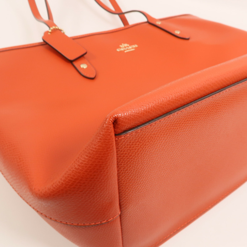 COACH 牛皮皮革Tote Bag金扣手挽袋-10