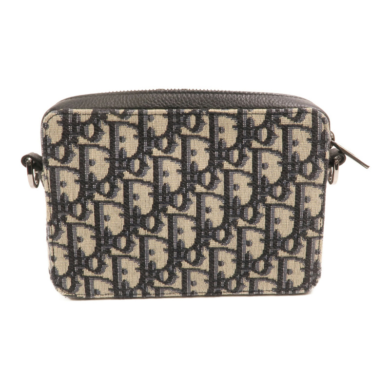 Dior 帆布Oblique Zipped Pouch With Strap銀扣肩背袋-1